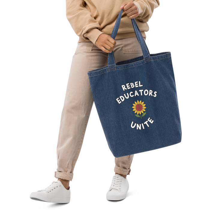 "Rebel Educators Unite" Organic Tote Bag – Durable Eco-Friendly Teacher Bag