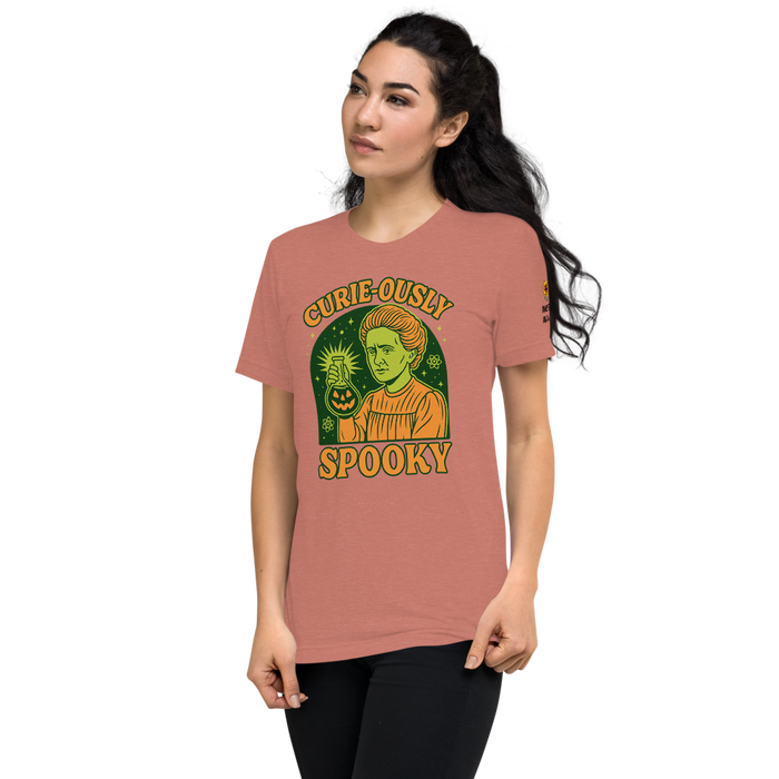 Curie-ously Spooky Halloween Sweatshirt – Retro Marie Curie Science Teacher Shirt